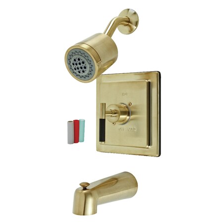 Kingston Brass KB4657CKL Single-Handle Tub and Shower Faucet, Brushed Brass KB4657CKL